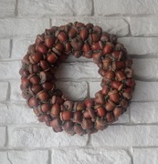 Wianek z prawdziwych żołędzi. Średnica 29cm 
