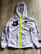 Kurtka z kapturem typu "coach jacket" _ DIESEL _ biała z grafikami _ S