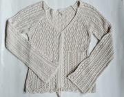 Azurowy kremowy sweterek M