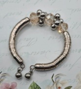 Kryształy kryształki srebrna sztywna bransoletka bransoleta vintage