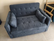 Sofa kanapa rozkładana dwuosobowa niebieska 120x200cm 