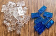 Lego 28 szt. Plate 1x2 trans clear dark blue NOWE