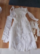 stara sukienka komunijna z czasów prl plus dodatki