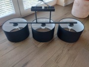 Lampa wisząca abażur potrójna czarna