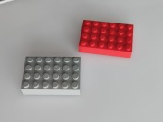 Lego płytka 2356 czerwona szara old gray 4x6 do 10123 10030 10029 6548 6464