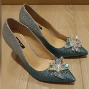 Nowe brokatowe szpilki ombre 38