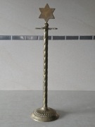 Stary mosiężny stojak na wieniec adwentowy, Gwiazda, Vintage, 37,5 cm