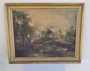Duża grafika na ścianę – J.Constable "Ferma" 80x103 cm, oleodruk z 1974 