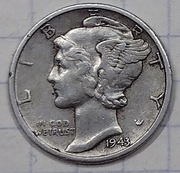 0689 USA 10 centów DIME 1943 D srebro ładna 