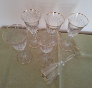 Okazja! Nowe kieliszki do wina- złocone i zdobione- stan idealny! 6szt