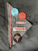 Odznaki, chusta, plakietki, skauci harcerze Austria, zestaw