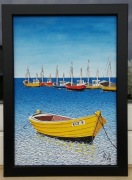 Obraz Baza kutrów 21x30 akryl i tusz na panelu malarskim