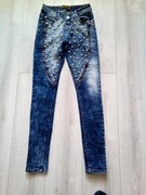 Spodnie damskie jeans ozdobione