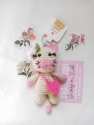 Kotek na szydełku, bryloczek, handmade 