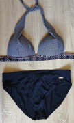 Pimkie Lascana strój kąpielowy dwuczęściowy czarny geometryczny bikini L/XL