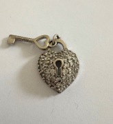 Charm's Zawieszka Serce Kłódka z Kluczykiem 925