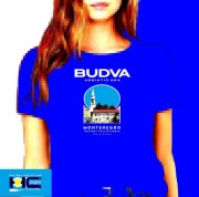 T-ShIrt, Budva, MONTENEGRO , damska L, niebieska 