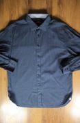 Koszula Ben Sherman r. 43 męska szara w paski dł rękaw bawełniana 