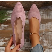 Eleganckie baleriny pudrowy róż 40 wkładka 25,5 cm materiałowe ażurowe