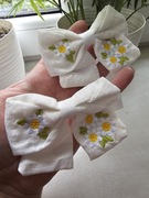 2szt spinki do włosów kokardki haftowane handmade 