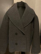 ZARA kurtka ramoneska biker trencz narzutka flausz oversize szary duży