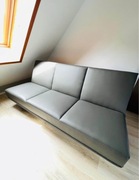 Kanapa rozkładana z ekoskóry ze skrzynią 120x200