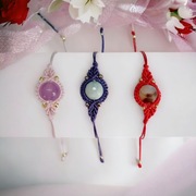 Bransoletka makramowa z kamieniem