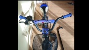 Rower dziecięcy Mexller BMX 16 z prowadnikiem czarno-niebieski mat