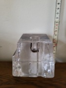 Szklany świecznik Lindshammar z połowy stulecia Szwecja 