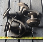 Stare narzędzia tkackie, czółenka, szpule na nici. XXw.