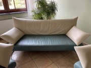 ELJOT KOMPLET WYPOCZYNKOWY KANAPA FOTELE SKÓRA