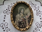 OBRAZ MATKI BOSKIEJ HAFTOWANY - GOBELIN, PRZEDWOJENNY