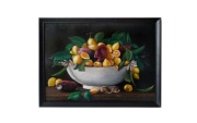 "Martwa natura opuncje i cytryny ", ręcznie malowany obraz olejny na desce