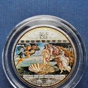 kolekcjonerska, srebrna moneta Narodziny Wenus – seria Arcydzieła Sztuki