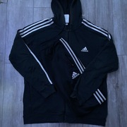 Dres Kompletny ADIDAS Trzy Paski Czarny L/M (L) Bluza Rozpinana Kaptur