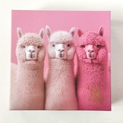 Pudełko ozdobne na prezent dekoracyjne z pokrywką różowe Alpaki box