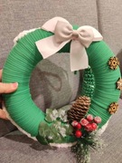 Piękny ręcznie robiony wianek na drzwi+choinka