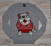 26^ Burton Menswear cienki Świąteczny sweter pies S/M