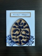 Kartka wielkanocna, quilling, ręcznie robiona, jajko