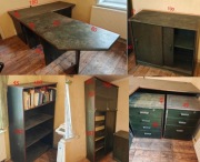 Zestaw biurowy - biurka, regały, szafki, szuflady, komody