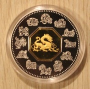 ROK SMOKA 15 $ DOLARÓW 2000 KANADA, 1 OZ, 1 UNCJA, 999, ETUI + CERTYFIKAT  