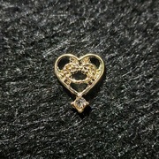 Ozdoby 3d, biżuteria z cyrkoniami, charms - heart, 1szt.