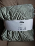 Zielona narzuta aksamitna welurowa Pepco przeszywana w rozmiarze 220/240cm