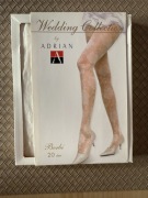 Rajstopy ślubne komunijne ecru kwiatowy wzór Adrian Berbi 4