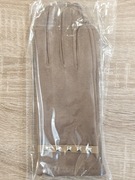 Eleganckie damskie beżowe rękawiczki