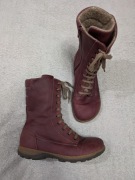 Wiśniowe skórzane buty kozaki barefoot New Feet Medical Footware 40