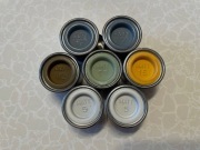 Revell ENAMEL 82 Dark Earth, 5 White, 57 Grey, 15 Yellow, 59 Sky MATT 14ml