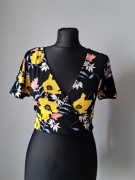H&M piękny kwiatowy crop top bluzka S/36