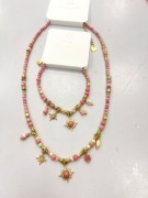 Zestaw biżuterii damskiej kamienie naturalne ze  stali chirurgicznej 