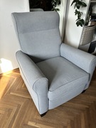 Fotel rozkładany Ikea Muren szary tapicerowany 